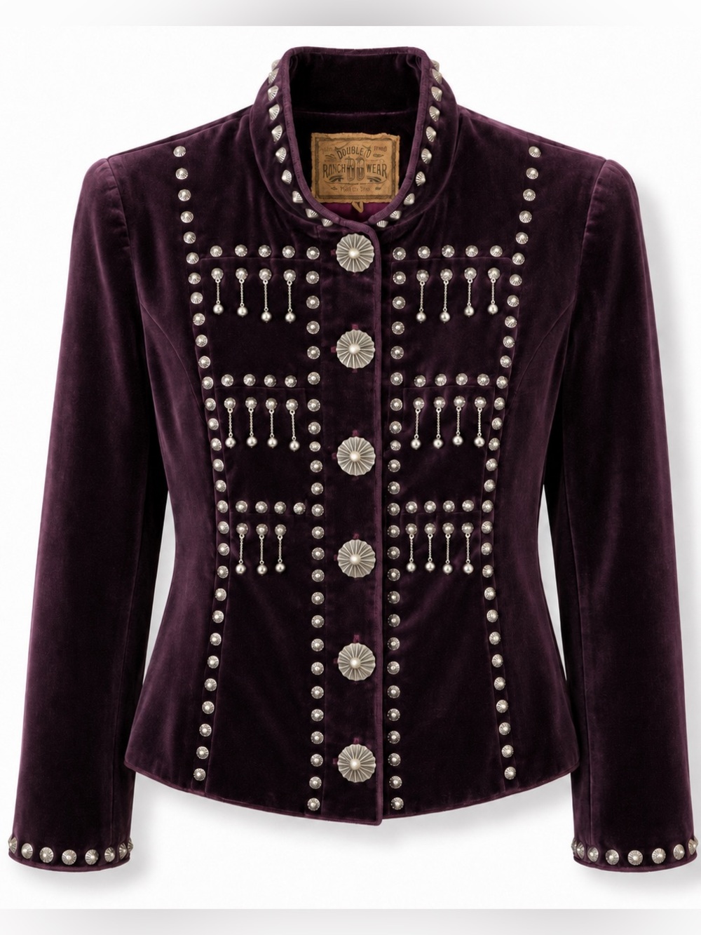 Vintage Double D Ranch Wear Plum Velvet Studded Western Jacket M